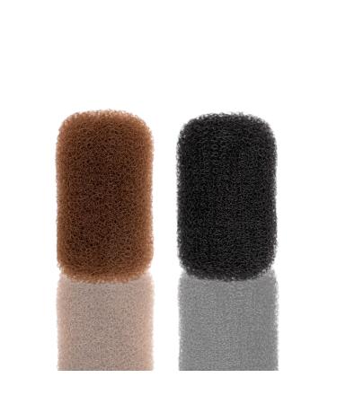 2Pcs Charming Hair Style Tool Hair Pads Hair Clip  Bump It Up Volume Inserts Hair Pads  Do Beehive Hair Base Styling Clip Accessories for Women Lady Girls (Black and Brown)