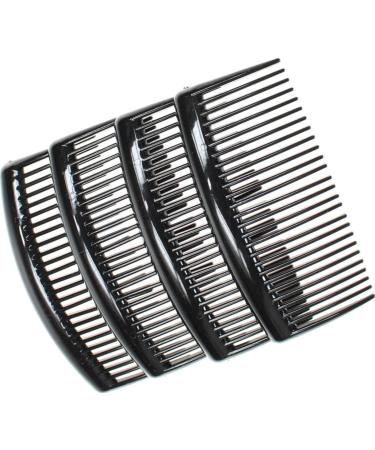 4 Pack of Large 9cm Plain French Side Hair Combs Slides Grips Clips Hair Accessories for Women Girls by Glitz4Girlz (Black) - Buy Online on GoSupps.com