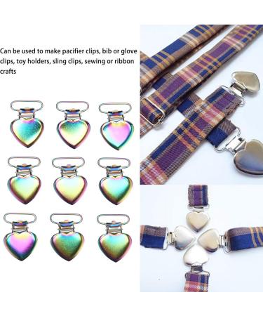 Buy GfRGFH Metal Heart Pacifier Clips - Colorful Rust-Proof Teething Clips for Kids - 10 Pack - Buy Online on GoSupps.com
