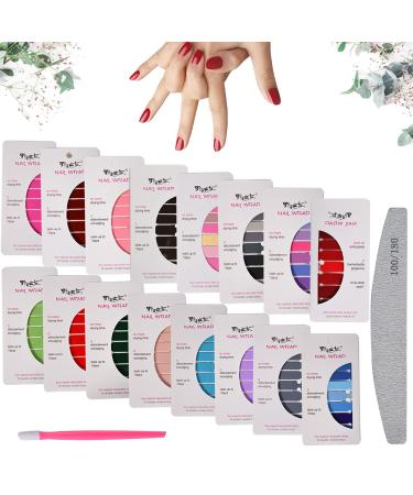 Formicone nail foil self -adhesive 256 pieces self -adhesive nail sticker nail art stickers with nail files and a rubber nail nail shaver nail art sticker beautiful fashion diy decoration single -colored