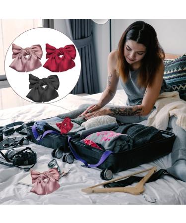 3 Pieces Bowknot Hair Barrettes Hair Bows for Women Big Bow Hair Clips Hair Clips Soft Silky Satin Hair Clips with Bow - Buy Online on GoSupps.com