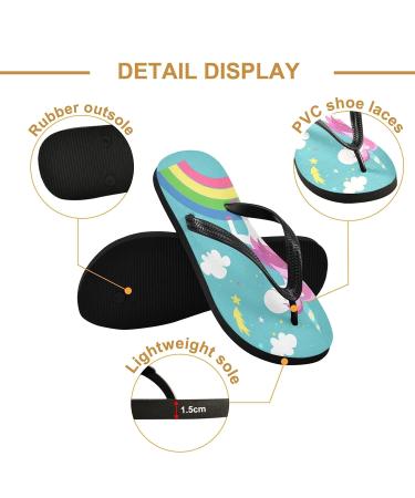 Buy Mnsruu Rainbow Cloud Unicorn Flip Flop Sandals - Multi-Colored Slippers for Men & Women | Home Spa Travel - Buy Online on GoSupps.com