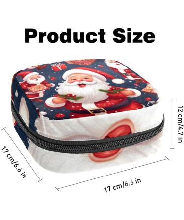 Santa Claus Pattern Women Bands Storage Bag - Big Capacity Menstrual Cup & Makeup Organizer for Travel | 1 Count - Buy Online on GoSupps.com