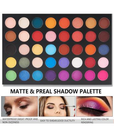 Rechoo 40 Colors Eye Makeup Palette - Vibrant Matte & Shimmer Eyeshadows for Stunning Looks - Buy Online on GoSupps.com