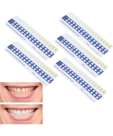 Professional Tooth Whitening Color Guide - 5-Part Comparison Card for Home & Dental Use - Buy Online on GoSupps.com