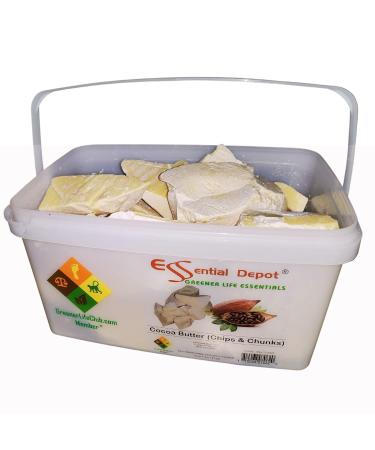 Cocoa Butter Chips Flakes - 4 lb | Sealed PP Square Pail | Resealable Lid | Microwave & Freezer Safe - Buy Online on GoSupps.com