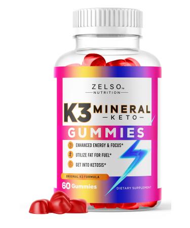 ZELSO K3 Mineral Keto Gummies Nutrition  The Original K3 Keto ACV Formula Pills Now in Gummy  Advanced Vitamins Plus Multivitamin  Men & Women Emily  30 Day Supply 30.0 Servings (Pack of 1)