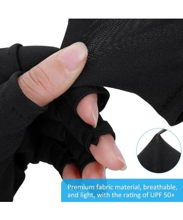Buy Tiesome UV Protective Gloves for Gel Nail Lamps - UPF50+ Fingerless Gloves for Manicure UV Protection | Black - Buy Online on GoSupps.com