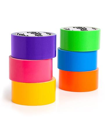 Craftzilla Colored Masking Tape - 10 Roll Multi Pack - 300 Feet x 1 inch of Colorful Craft Tape - Vibrant Rainbow Colored Painters Tape - Great for