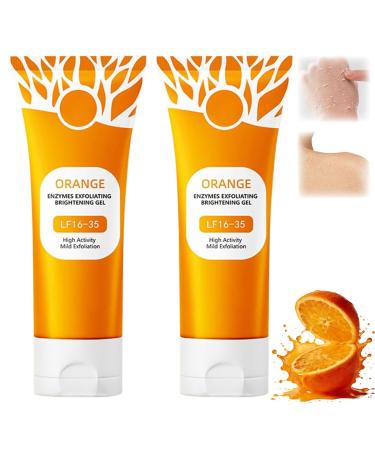 2Pcs Orange Exfoliating Gel Scrub for Face & Body Deep Pore Cleansing Exfoliant to Remove Blackheads Moisturizing & Gentle for All Skin Types