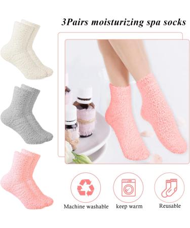 CIATBYYJ Set of 3 pairs of women's cozy gel socks - Moisturizing spa socks - Coral lotion socks - Buy Online on GoSupps.com