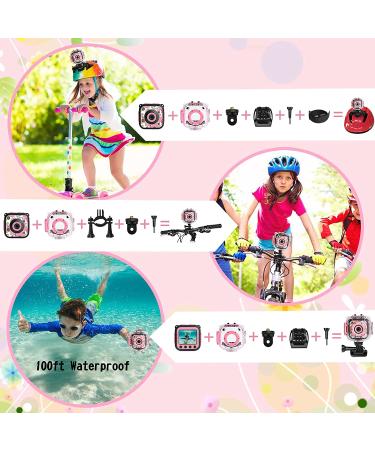 PROGRACE Kids Camera Waterproof Gift Toy - Children Digital Video Camera Underwater Camera for Kids 1080P Camcorder DV Toddler Camera for Girls Birthday Learn Camera Pool Toys Age 3-14 Pink - Buy Online on GoSupps.com