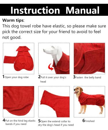 Dog Microfibre Drying Coat Robe - Purple - XLarge (57-60cm) - Super Absorbent & Anxiety Relief for XS to Large Breeds - Buy Online on GoSupps.com