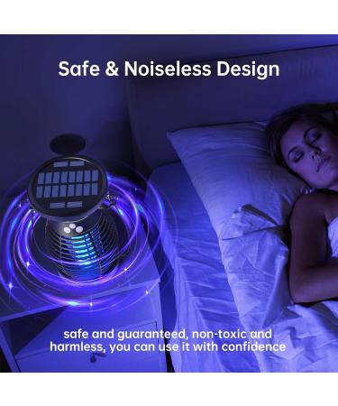 Solar Bug Zapper Indoor 3 in 1 UV Mosquito Killer Lamp 4000mAh 4200V Electric Fly Zapper USB Rechargeable Insect Killer Traps for Office Kitchen Bedroom Garden Camping Outdoor Black Black#01 - Buy Online on GoSupps.com