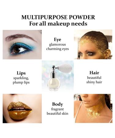 MAEPEOR Glitter Highlighter Powder Spray - 5 Colors High Gloss Shimmer Sparkle Makeup for Face, Body & Hair (01 Pearl White) - Buy Online on GoSupps.com