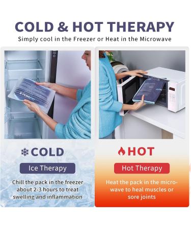 Reusable Ice Pack for Injuries with Straps - Large Heating Pad for Pain Relief - 14.57X10.62 M - Nylon & Plush - Buy Online on GoSupps.com