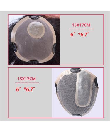 Large Mono-Base Real Hair Clip-In Crown Topper for Women - 15.2x17 cm Side Part Off Black (2# 30 cm) - Buy Online on GoSupps.com