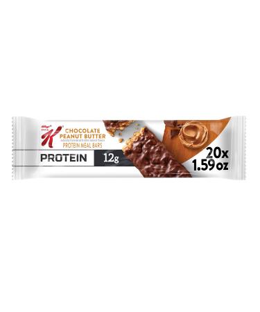Kellogg's Special K Protein Bars, Chocolate Peanut Butter, School and Office Snacks, Meal Replacement (20 Bars) Chocolate Peanut Butter 20 Count (Pack of 1)