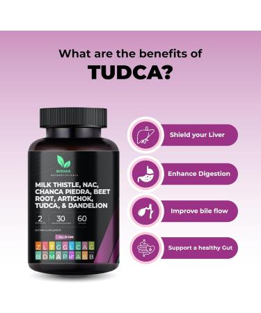 Mishas Nutraceuticals Milk Thistle Dandelion Root NAC and TUDCA Supplement Supports Liver Health Liver Cleanse Detox Kidney and Respiratory Health & Digestion System 60 Vegan Capsules - Buy Online on GoSupps.com