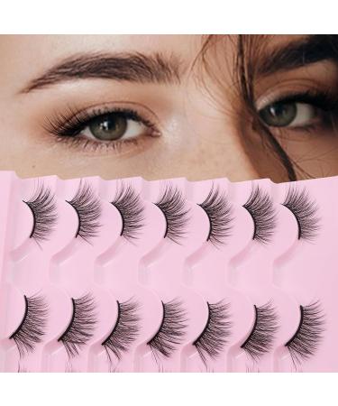 14 Pairs 3D Natural Looking Half Eyelashes - Wispy Corner False Lashes for Cat Eye Makeup | Multi-Layered Half Lashes W19 - Buy Online on GoSupps.com