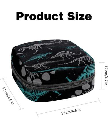 GIAPB Period Bag - Dinosaur Skeleton Print Sanitary Napkin Storage Pouch & Travel Makeup Bag - Buy Online on GoSupps.com