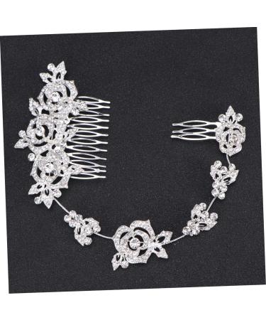 FRCOLOR Hair Comb with Rhinestone Headband Hair Pin with Floral Rhinestones Headpiece Bridal Set of 3 - Buy Online on GoSupps.com