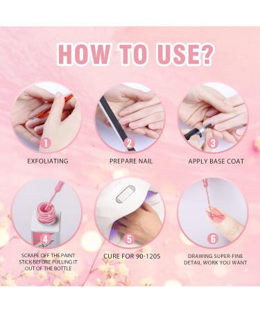 Rechoo Liner Nail Gel Polish 10ML - 2pcs Pink Gel for French Manicure & Nail Art - Buy Online on GoSupps.com