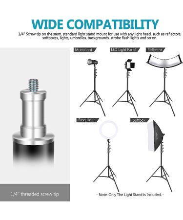 Neewer 13ft Heavy Duty Aluminum Alloy Light Stand with Spring Cushion - 22lb Max Load - Black - Buy Online on GoSupps.com