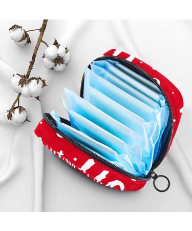Shop Red Christmas Napkin Storage Bag for Women | Portable Menstruation & Bandage Organizer - HoHoHo Snowflake Design - Buy Online on GoSupps.com