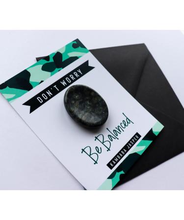 Kambaba Jasper Worry Thumb Stone - Meditation Spiritual Stress Relief Gift - Healing Energy Reiki Chakra - Birthday Stocking Filler - Buy Online on GoSupps.com