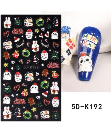 3D Embossed Christmas Nail Art Stickers Decals 4 Sheets 5D Self-Adhesive Red Heart Snowflake Winter Nail Supplies Nail Art Design Decoration Accessories - Buy Online on GoSupps.com