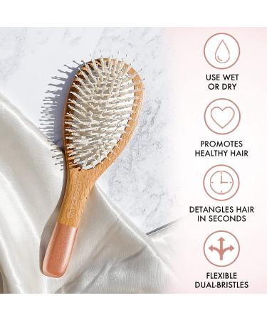 Lily England Rose Gold Wooden Hair Brush Set - Paddle & Round Brushes with Comb for Women - Buy Online on GoSupps.com