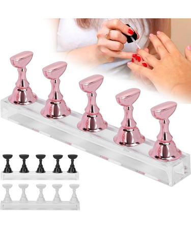 Acrylic Nail Art Display Practice Stand Magnetic Nail Fingernail Tip Holder Manicure Set Tool Fingernail DIY Nail Stand for False Nail Manicure Tool Salon Use Home Salon Makeup Essential(Black) - Buy Online on GoSupps.com