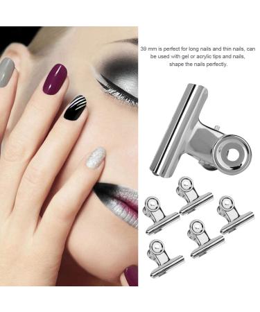 Nail Art Accessories - 5 Silver Manicure Clips for Thin & Long Nails | Nail Extension Tool - Buy Online on GoSupps.com