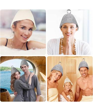 DGUSO 2-Piece Sauna Hat Set | Funny Sauna Hut for Men & Women | Sauna Accessories + Free Black Cat Storage Bag (Gray & White) - Buy Online on GoSupps.com