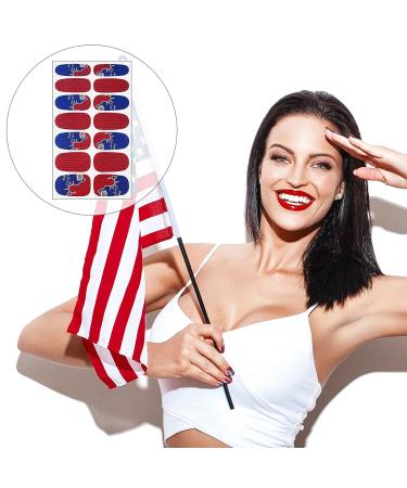 Dunzy 16 Sheets 4th of July Nail Stickers - Patriotic Independence Day Design with Nail File - Self-Adhesive Wraps & Decals for Manicure - Buy Online on GoSupps.com