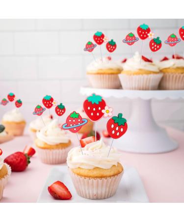 Gyufise 30Pcs Strawberry Cupcake Toppers Red Fruit Theme Strawberry Cupcake Picks for Sweet Fruit Baby Shower Kids Boys Girls Birthday Party Cake Decorations Supplies 5-red - Buy Online on GoSupps.com