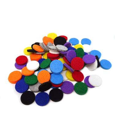 Honbay 100PCS Replacement Felt Pads 22mm Essential Oil Refill Pads for 30mm Locket Necklace Bracelet or Car(0.87inch 10color) (22mm)