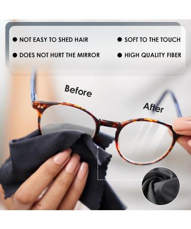 8-Piece Microfiber Cleaning Cloth Set for Glasses Screens & Cameras - 4 Black 2 Gray (20x20 cm) & 2 Gray (30x30 cm) | International Shipping Available - Buy Online on GoSupps.com