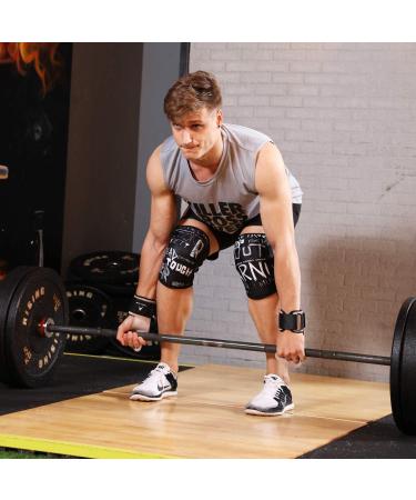 AEOLOS 7mm Compression Knee Sleeves (1 Pair) for Heavy-Lifting, Squats, Gym - Large Black - Buy Online on GoSupps.com