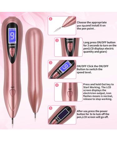 Plasma Pen Device for Removal of Birthmarks Warts & Pigment Spots - 9 Strength LCD Screen Portable Pink - Buy Online on GoSupps.com