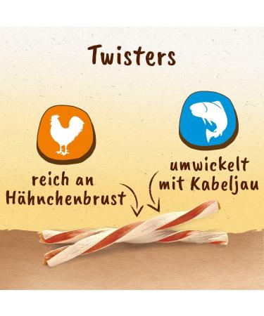 8in1 Tasties Twisters Snack Sticks - Gluten-Free Cod & Chicken Treats | 85g | International Shipping Available - Buy Online on GoSupps.com