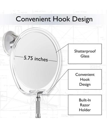 Fogless Shower Mirror for Shaving with Razor Hook | Anti-Fog Bathroom Mirror | 360 Swivel | Shatterproof | Travel Friendly - Buy Online on GoSupps.com