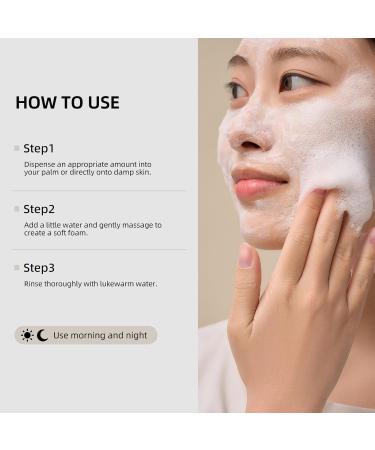 DEEOM Real Yam Brightening Cleanser Gentle Foaming Face Wash for Sensitive Skin with Rice Water Hydrating & Deep Pore Cleansing Korean Skincare 6.76 oz - Buy Online on GoSupps.com