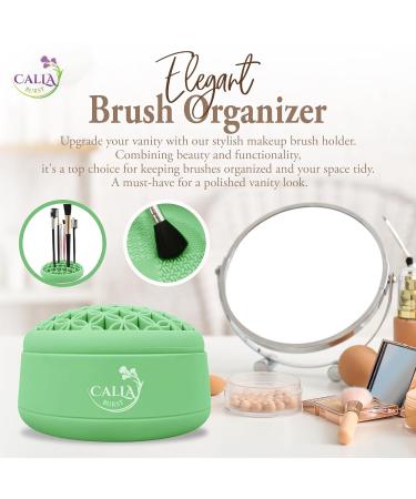 3 in 1 Silicone Makeup Brush Cleaner | Mat Drying Rack & Organizer | Best Tool for Beauty Cosmetic Brushes Green - Buy Online on GoSupps.com