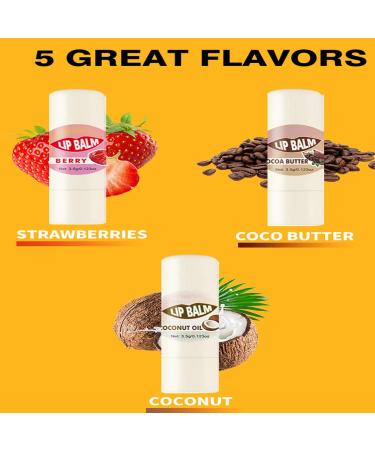  Generisch Set of 5 moisturizing lip balms - Long-lasting - Lip care cream - For a glossy finish - Day and night skincare and protection - For travel and winter - Buy Online on GoSupps.com