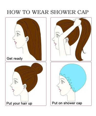 Zhenp Large Waterproof Shower Hood - 2 Pack Reusable Satin Hair Cover for Curly Hair Elastic Double Layer with Buckle - Buy Online on GoSupps.com