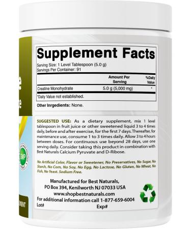 Best Naturals Creatine Monohydrate 1 Lb Pure Powder (1 LB (Pack of 2)) - Buy Online on GoSupps.com