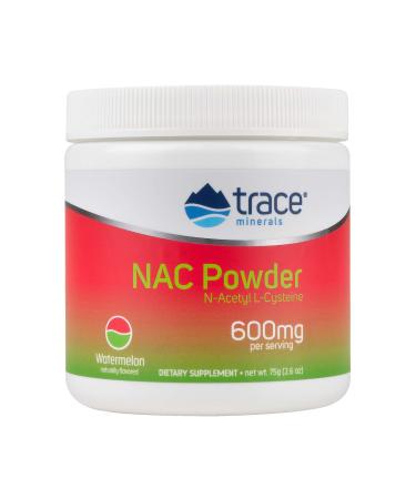 Trace Minerals | NAC Powder with N-Acetyl L-Cysteine Amino Acids | 600 mg to Support Immune System and Normally Functioning Liver and Kidneys | Natural Watermelon Flavor | 30 Servings, 2.6 oz jar - Buy Online on GoSupps.com