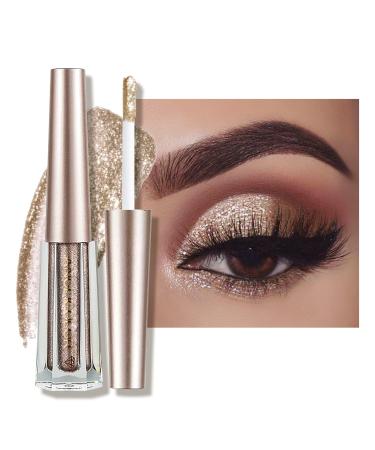 Anglicolor Eyeshadow Liquid Glitter Eyeshadow Highly Pigmented Glitter Gel Diamond Eyeshadow Liquid Eyeshadow & Eyeliner Blendable Shimmer Eyes Makeup Vegan (#10 Coffee)